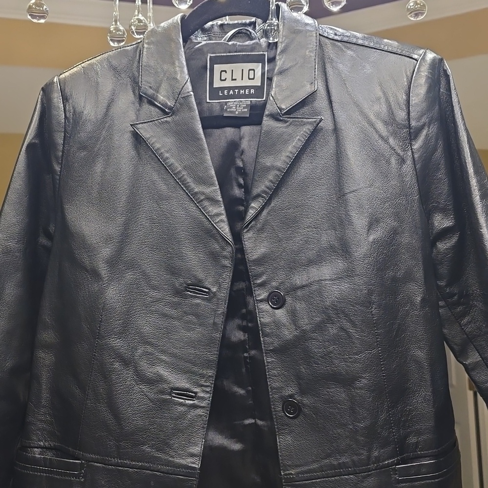 Clio Black Leather Jacket - Picture 3 of 14